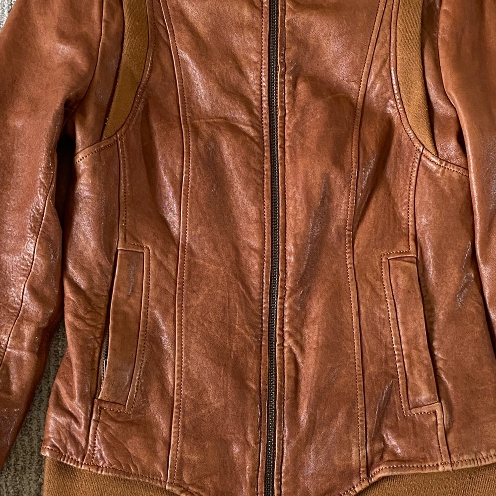 Mackage Cognac Leather Jacket | S - Picture 6 of 16